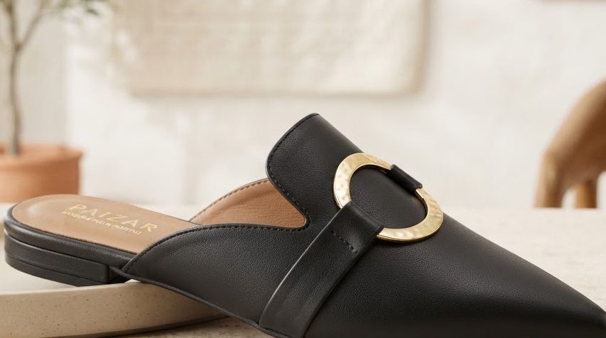 Noir Ring Mule — detail view